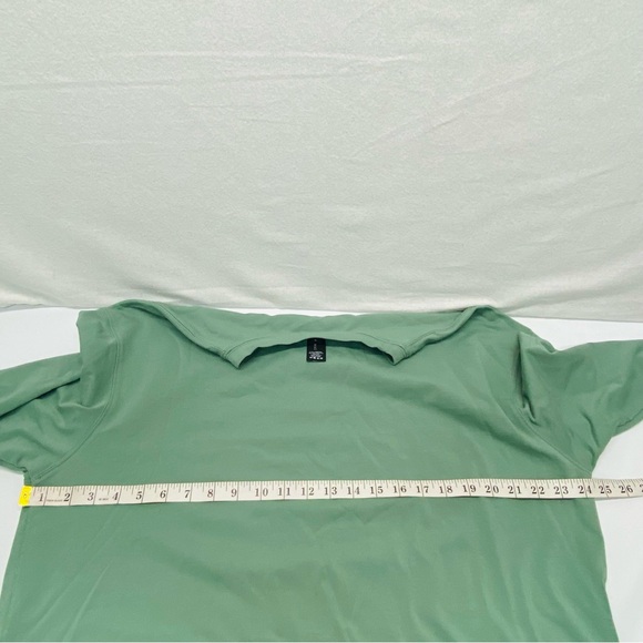 ETHOS Long Sleeve Pullover Shirt Sage Green Super Soft Logo Down Sleeve Casual - Picture 6 of 11